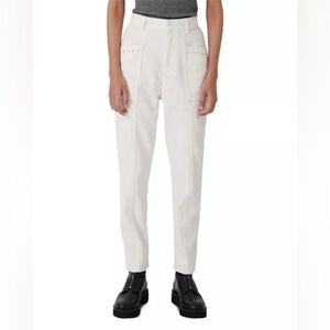 MAJE Women’s White Corduroy Stud Pocket Pants Size 38 in like new condition.